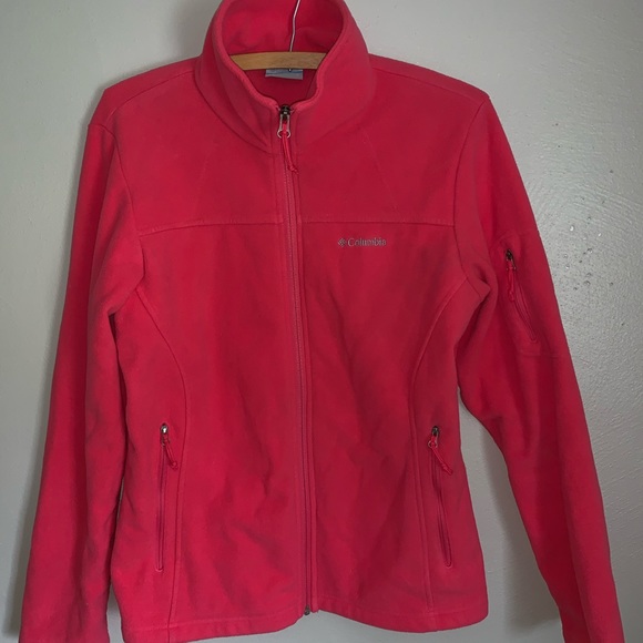 Columbia Hot Pink Fleece Jacket Worn Once - Picture 1 of 5
